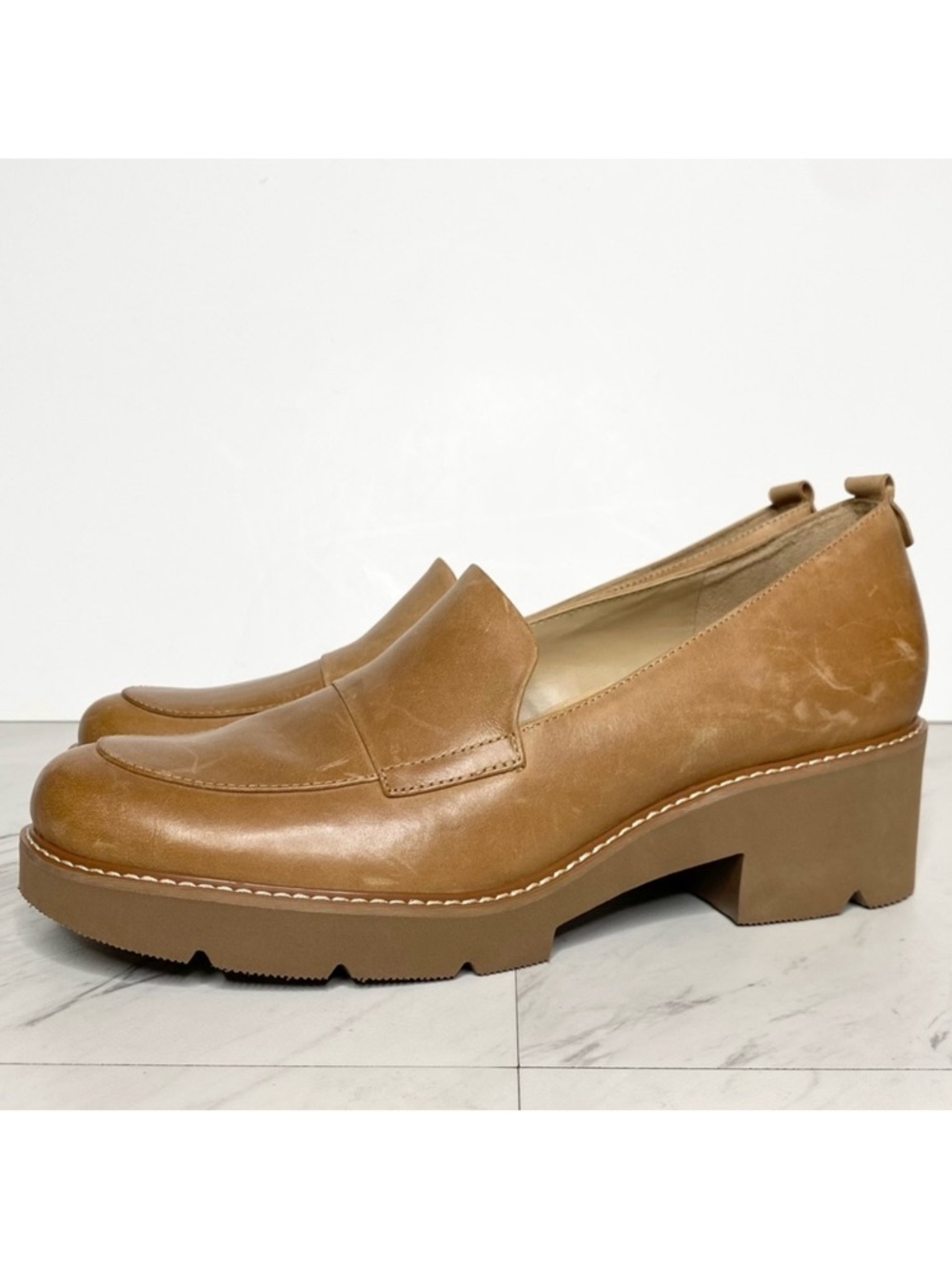 Naturalizer Darry Brown Leather Lug Sole Loafer 11M